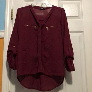 Maroon Chiffon Shirt